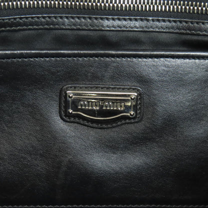ミュウミュウ ロゴ スタッズ トートバッグ レザー レディース 【中古】【MIUMIU】