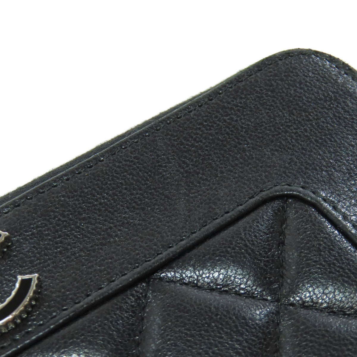 CHANEL Mademoiselle SilverHardware Long wallet (with coin pocket) Lambskin Ladies [Used]