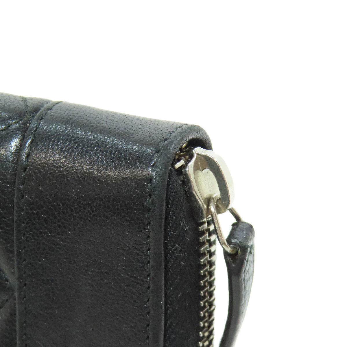 CHANEL Mademoiselle SilverHardware Long wallet (with coin pocket) Lambskin Ladies [Used]