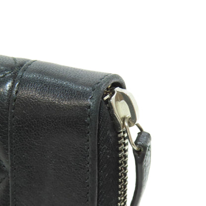 CHANEL Mademoiselle SilverHardware Long wallet (with coin pocket) Lambskin Ladies [Used]