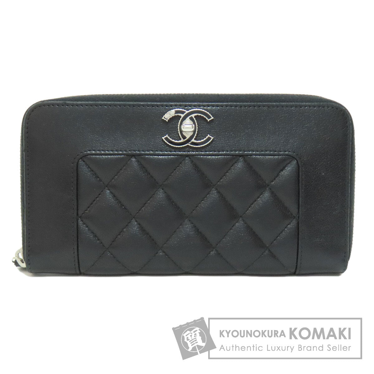 CHANEL Mademoiselle SilverHardware Long wallet (with coin pocket) Lambskin Ladies [Used]
