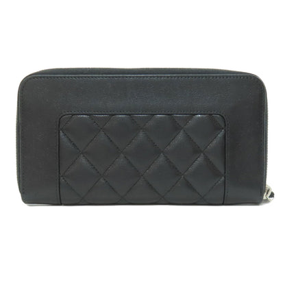 CHANEL Mademoiselle SilverHardware Long wallet (with coin pocket) Lambskin Ladies [Used]