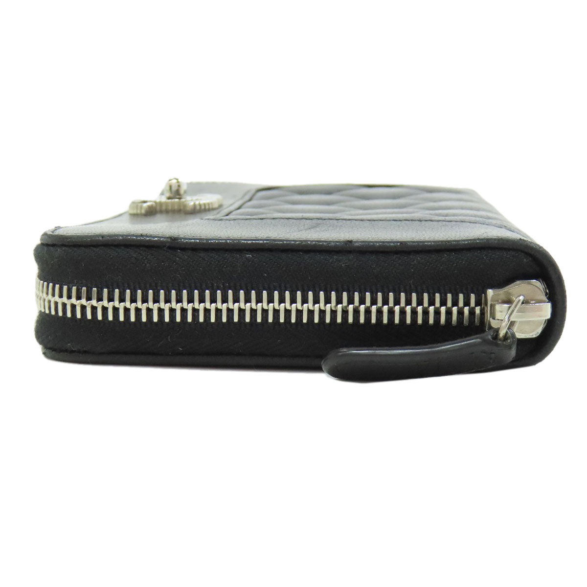 CHANEL Mademoiselle SilverHardware Long wallet (with coin pocket) Lambskin Ladies [Used]