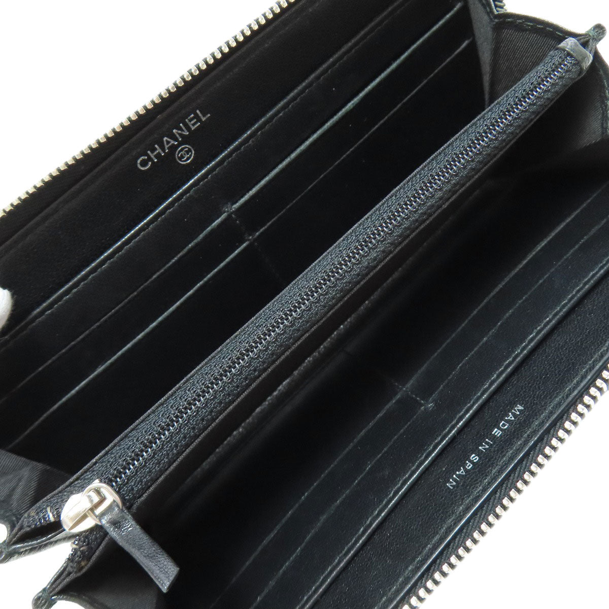 CHANEL Mademoiselle SilverHardware Long wallet (with coin pocket) Lambskin Ladies [Used]