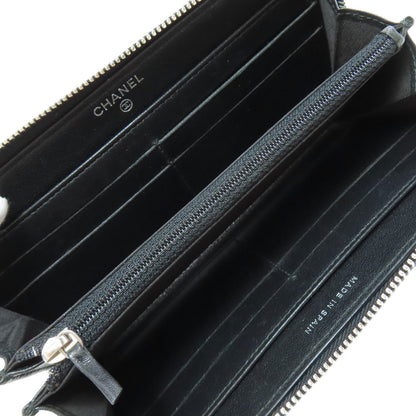 CHANEL Mademoiselle SilverHardware Long wallet (with coin pocket) Lambskin Ladies [Used]