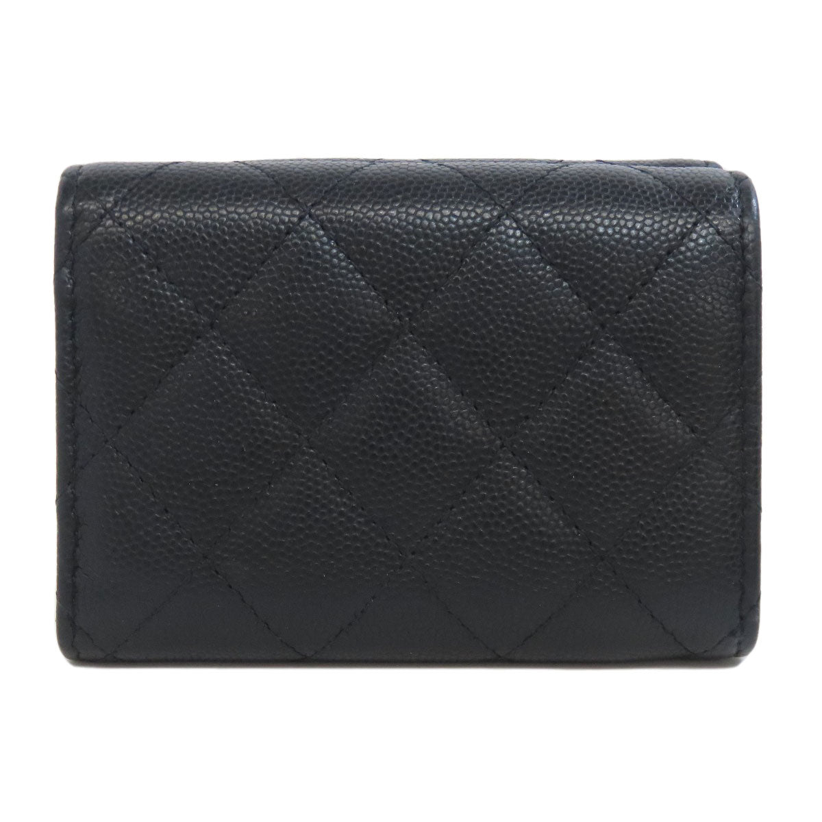 CHANEL   Bifold Wallet with Coin Pocket Tri-fold Wallet Matelasse GoldHardware Grained Calfskin Skin Ladies