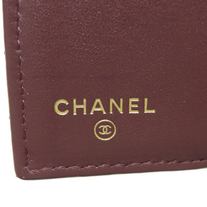 CHANEL   Bifold Wallet with Coin Pocket Tri-fold Wallet Matelasse GoldHardware Grained Calfskin Skin Ladies