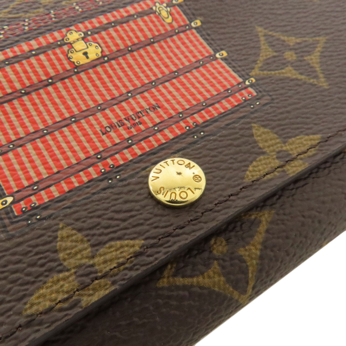 LOUIS VUITTON  M60415 Long wallet (with coin pocket) Portefeiulle Â· Sarah Trunk Monogram canvas Ladies