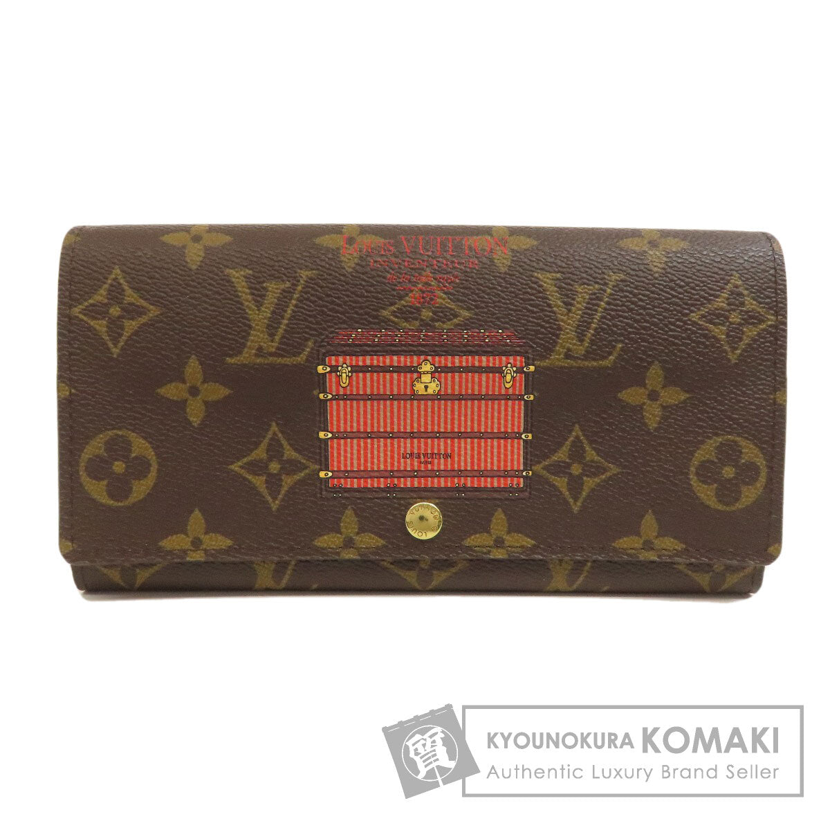 LOUIS VUITTON  M60415 Long wallet (with coin pocket) Portefeiulle Â· Sarah Trunk Monogram canvas Ladies