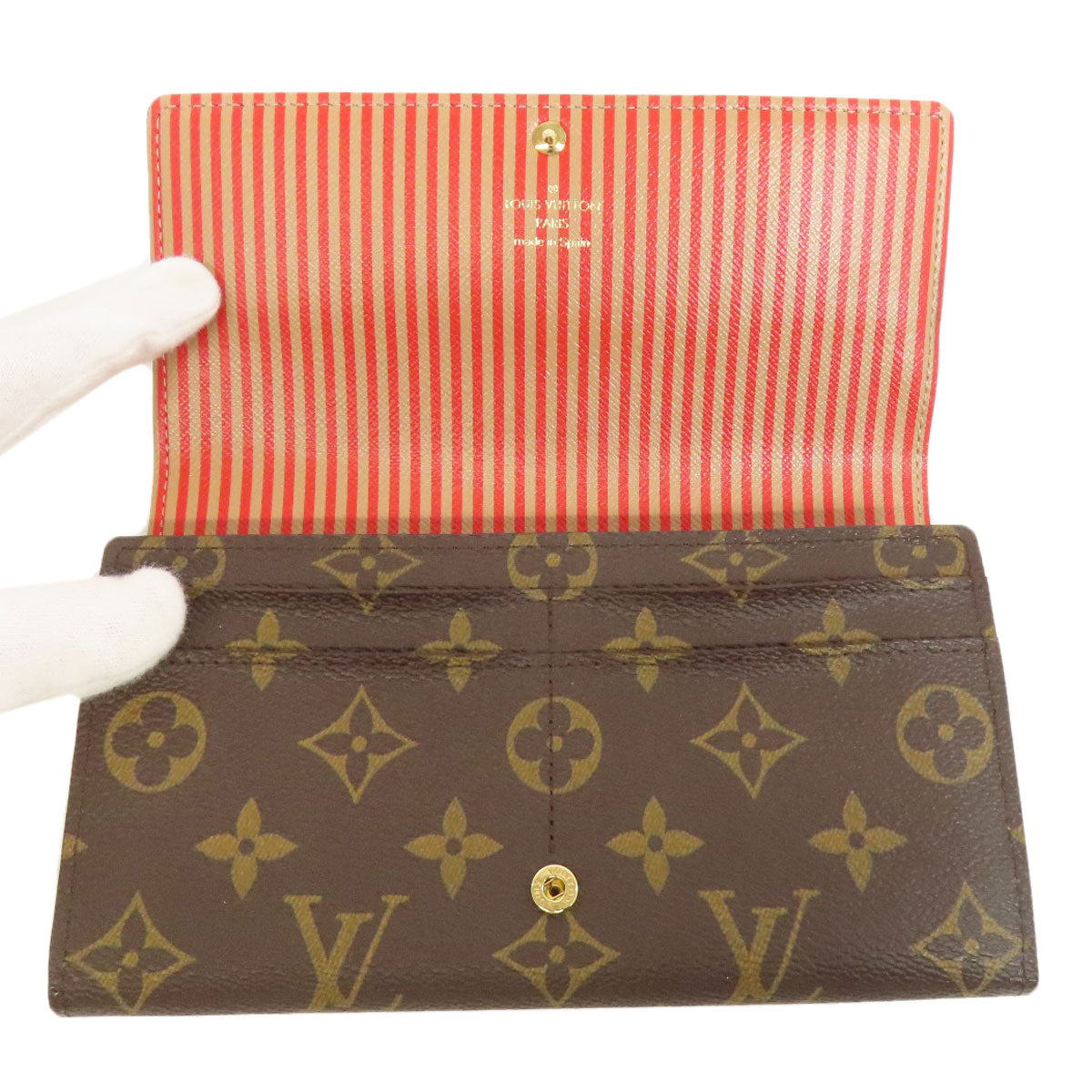 LOUIS VUITTON  M60415 Long wallet (with coin pocket) Portefeiulle Â· Sarah Trunk Monogram canvas Ladies