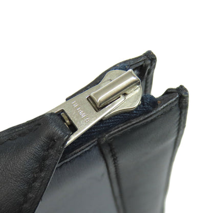 HERMES Stripe Clutch bag Leather mens [Used]