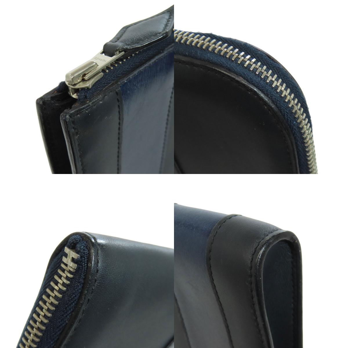 HERMES Stripe Clutch bag Leather mens [Used]