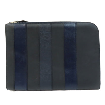 HERMES Stripe Clutch bag Leather mens [Used]