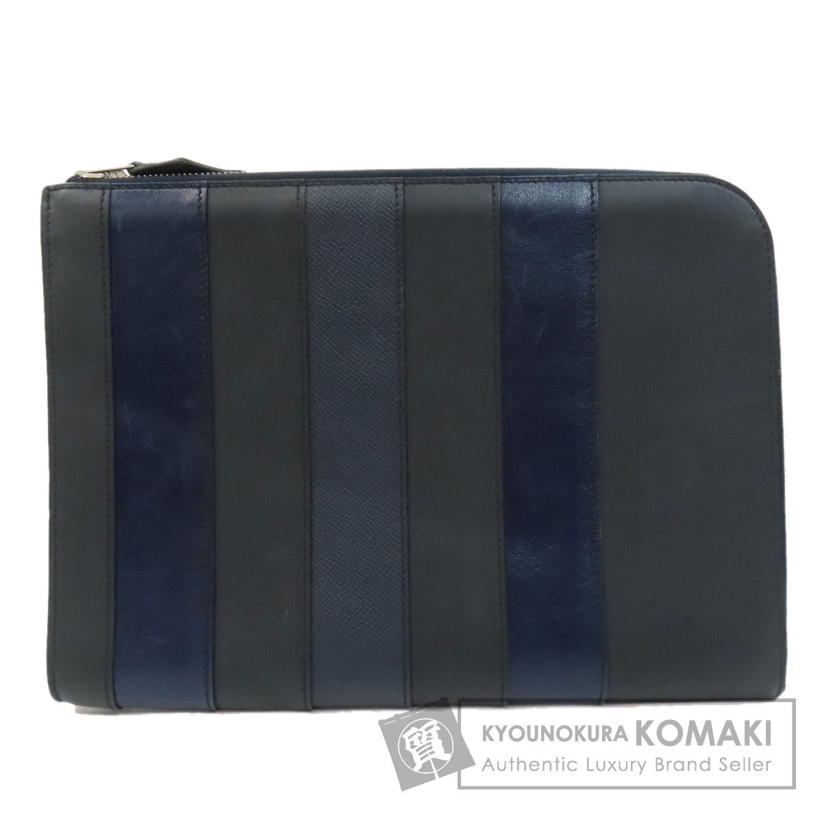 HERMES Stripe Clutch bag Leather mens [Used]