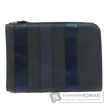 HERMES Stripe Clutch bag Leather mens [Used]