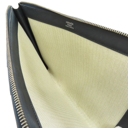 HERMES Stripe Clutch bag Leather mens [Used]