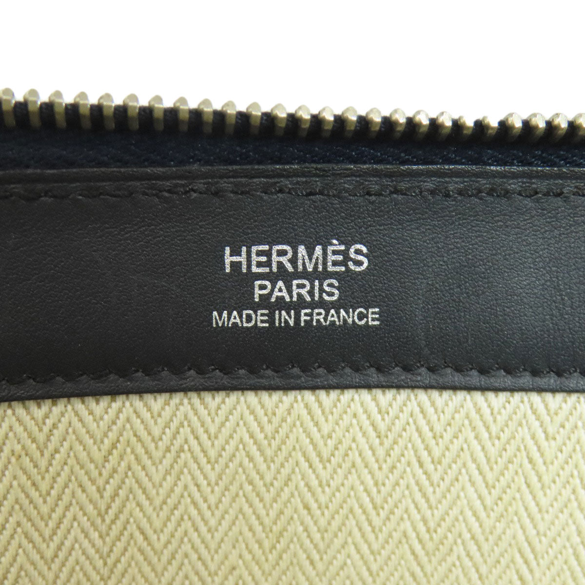 HERMES Stripe Clutch bag Leather mens [Used]