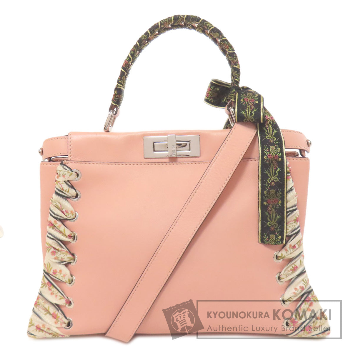 フェンディ ピーカブー リボンステッチ 2WAY ハンドバッグ カーフ レディース 【中古】【FENDI】