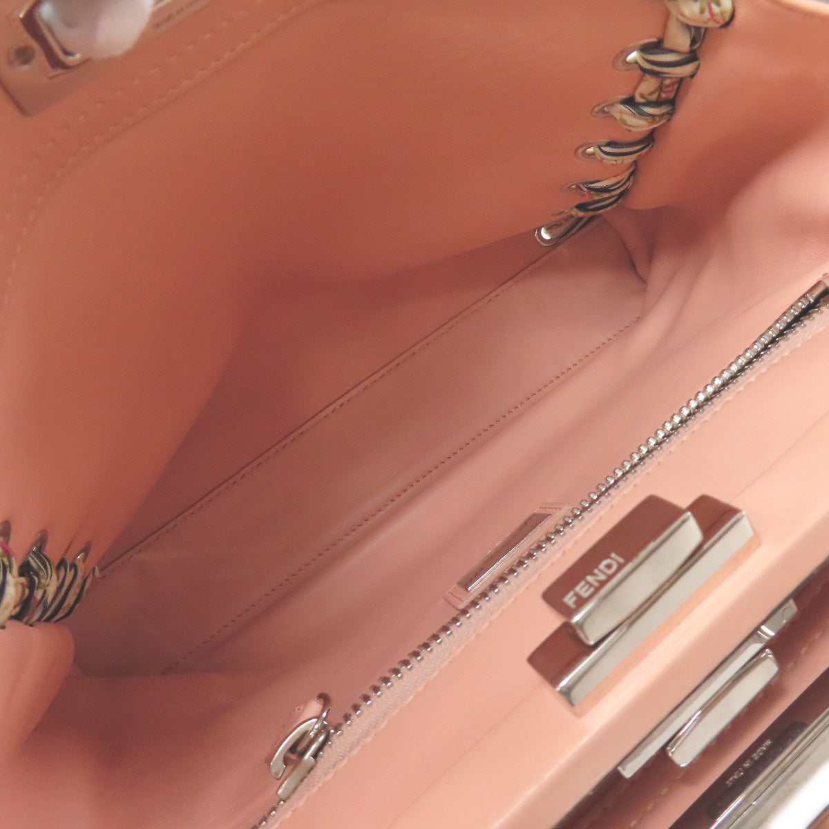 FENDI Peekaboo Ribbon Stitch 2WAY Handbag Calf Ladies [Used]