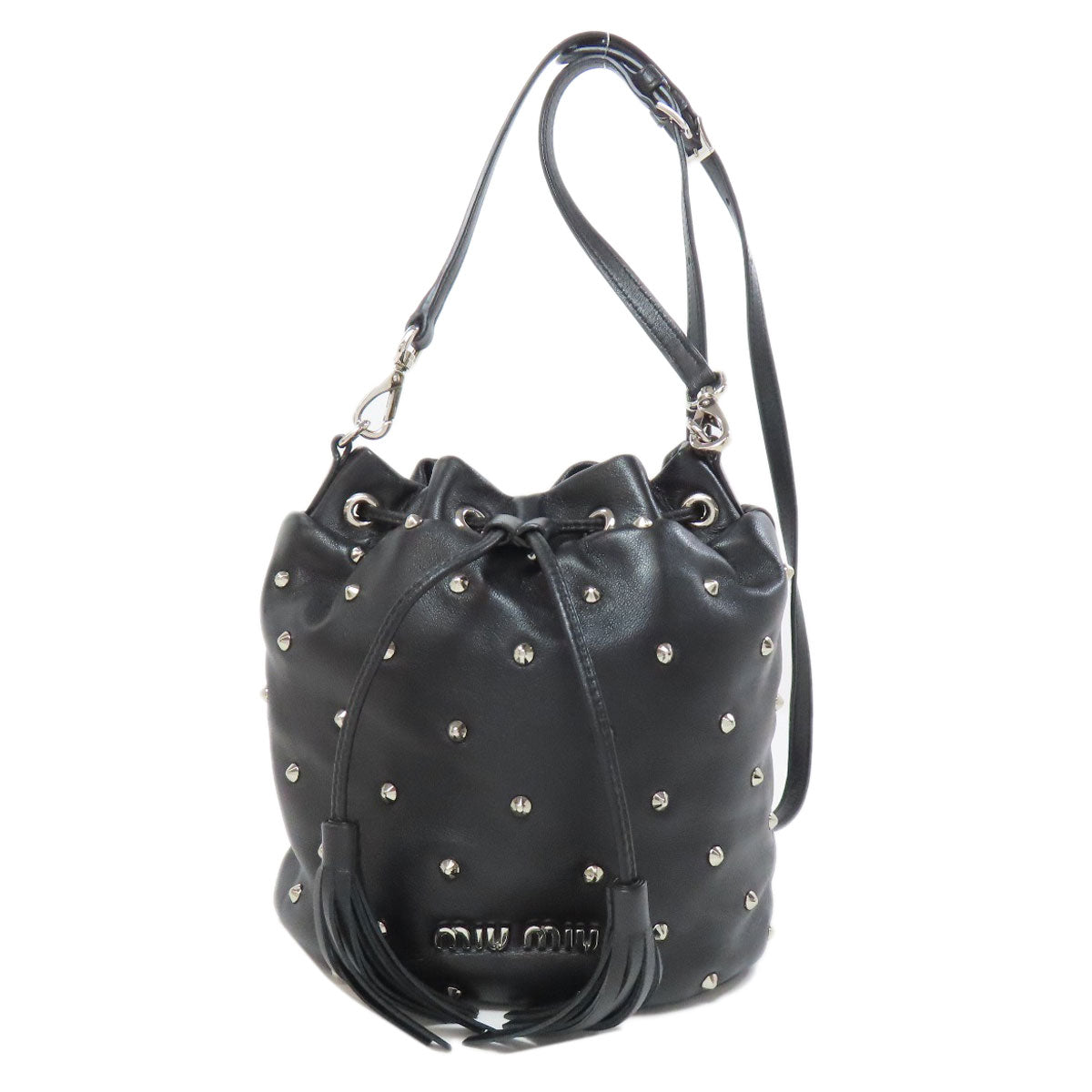 MIUMIU Studs Shoulder Bag Leather Ladies [Used]