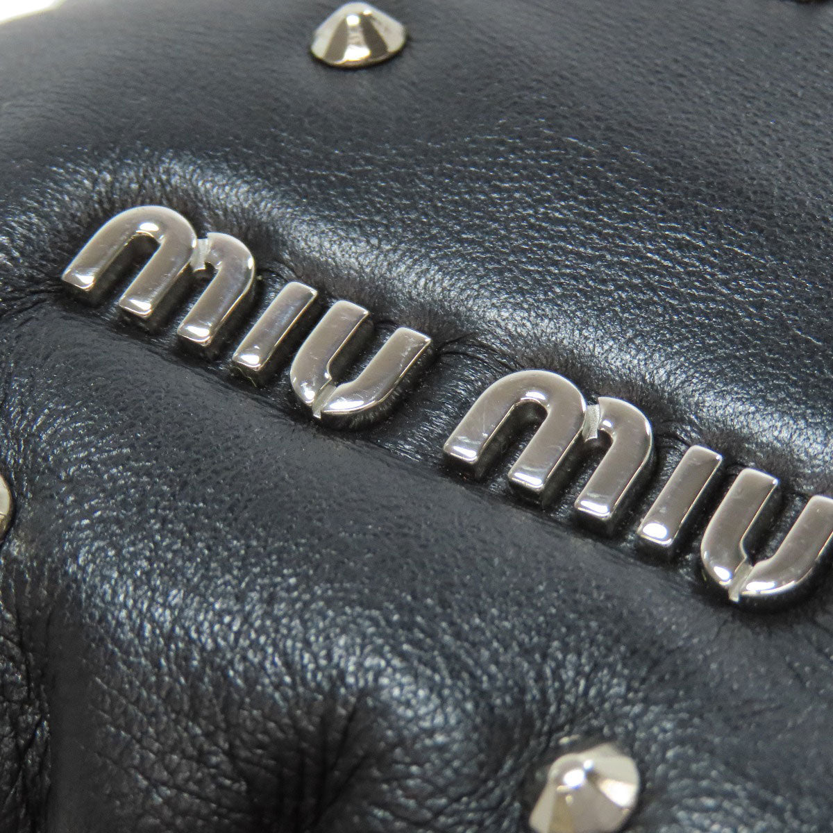 MIUMIU Studs Shoulder Bag Leather Ladies [Used]