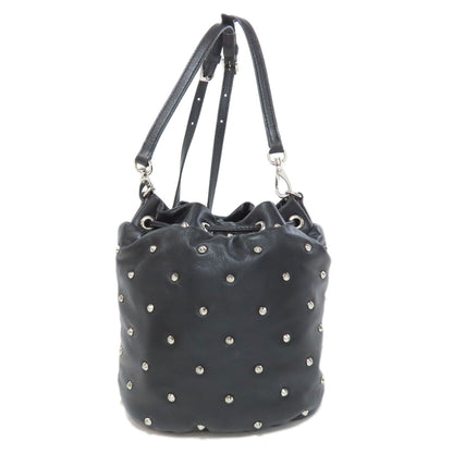MIUMIU Studs Shoulder Bag Leather Ladies [Used]