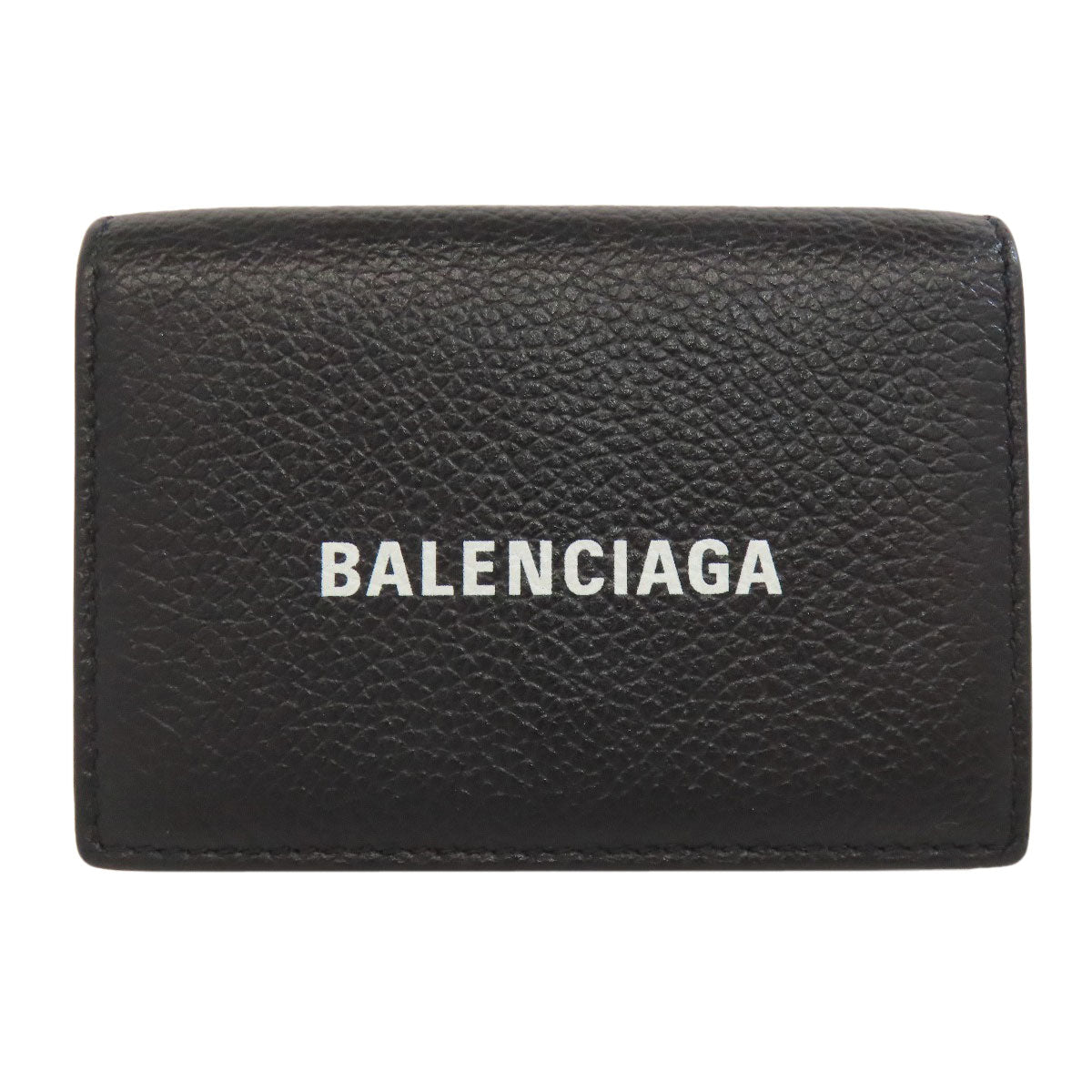 BALENCIAGA 594312 Logo tri-fold wallet Bifold Wallet with Coin Pocket Leather Ladies [Used]