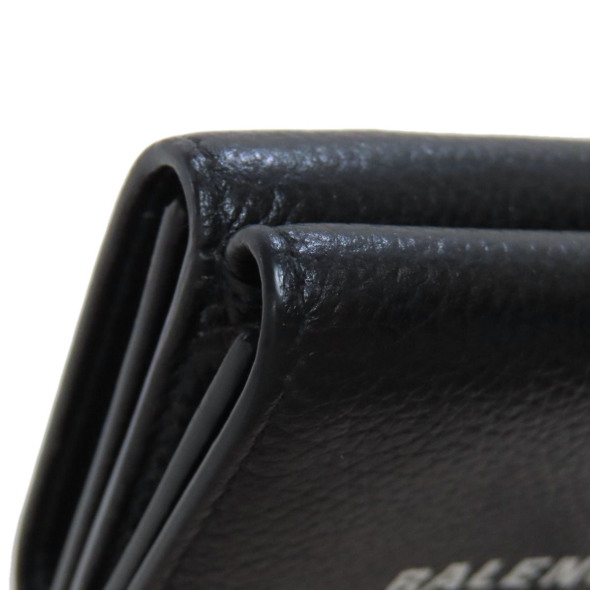 BALENCIAGA 594312 Logo tri-fold wallet Bifold Wallet with Coin Pocket Leather Ladies [Used]