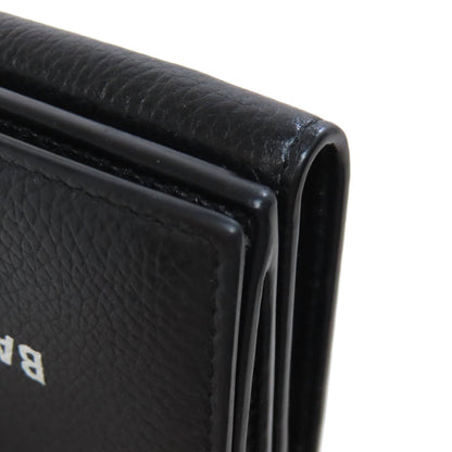 BALENCIAGA 594312 Logo tri-fold wallet Bifold Wallet with Coin Pocket Leather Ladies [Used]