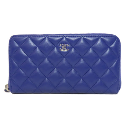 CHANEL Matelasse COCO Mark SilverHardware Long wallet (with coin pocket) Lambskin Ladies [Used]
