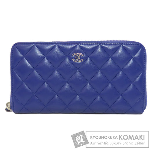 CHANEL Matelasse COCO Mark SilverHardware Long wallet (with coin pocket) Lambskin Ladies [Used]