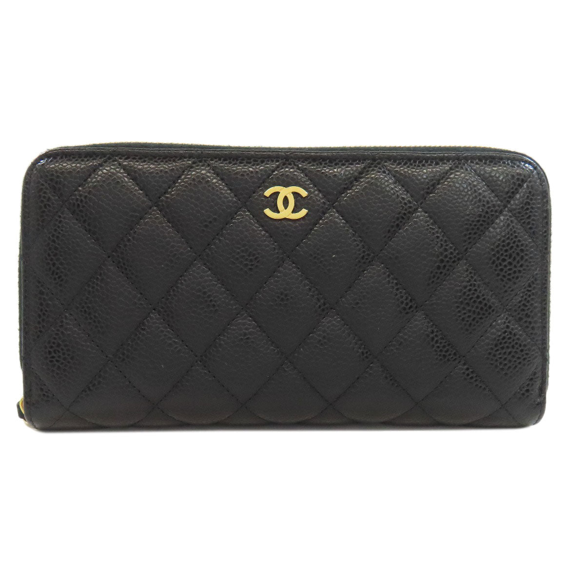 CHANEL   Long wallet (with coin pocket) Matelasse Zip Around GoldHardware Grained Calfskin Skin Ladies