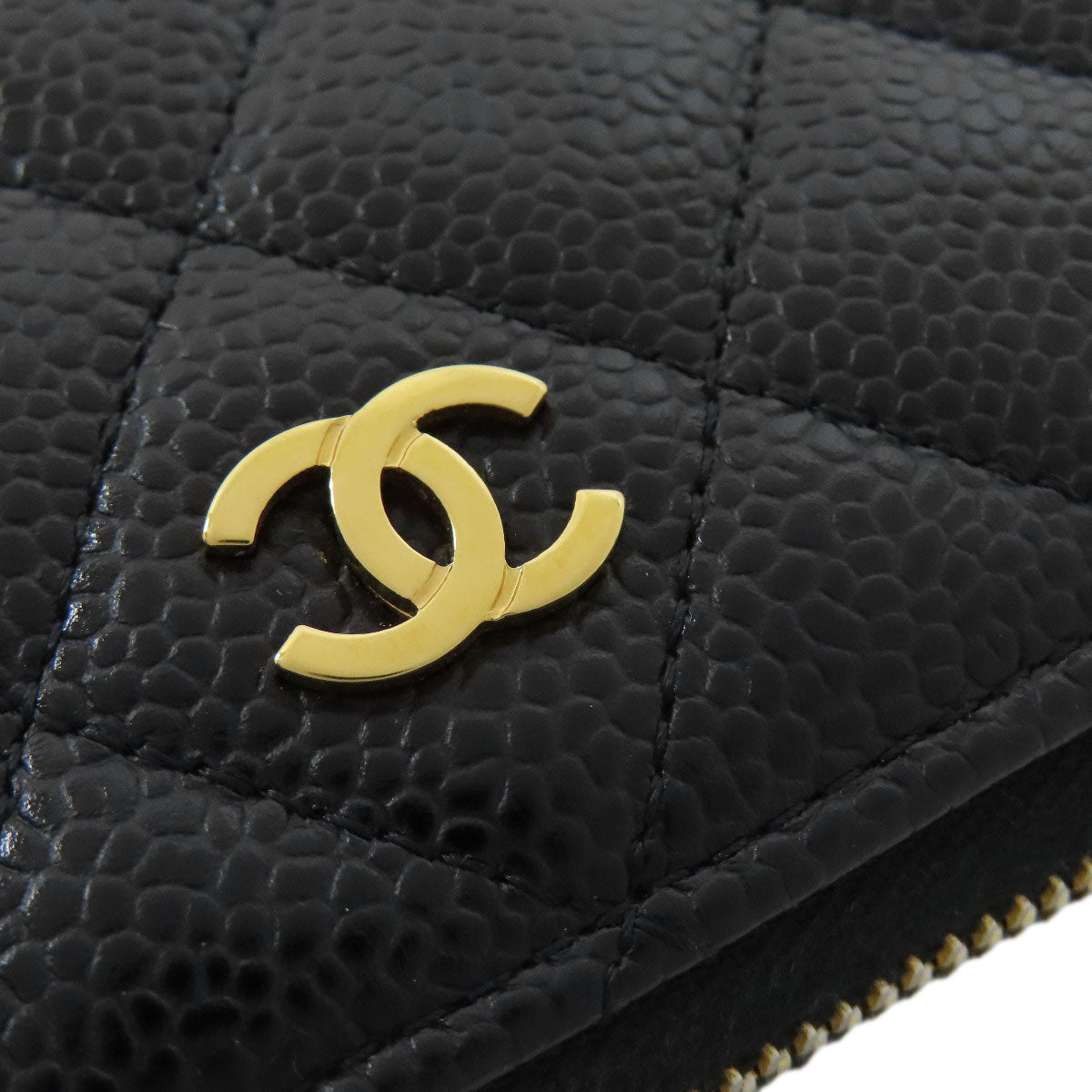 CHANEL   Long wallet (with coin pocket) Matelasse Zip Around GoldHardware Grained Calfskin Skin Ladies