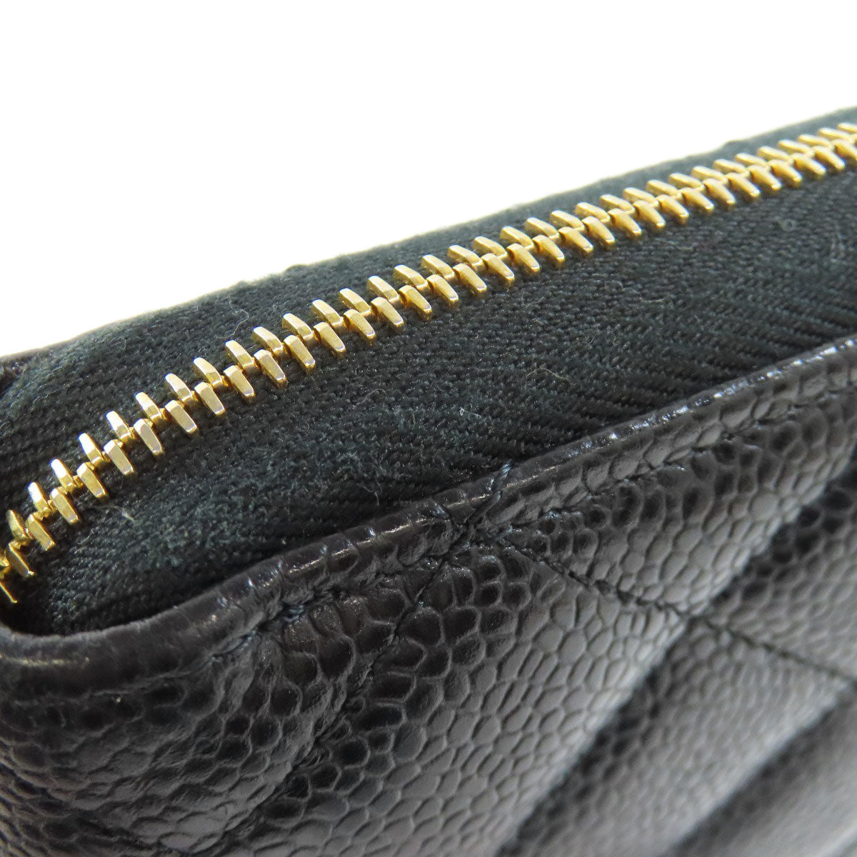 CHANEL   Long wallet (with coin pocket) Matelasse Zip Around GoldHardware Grained Calfskin Skin Ladies