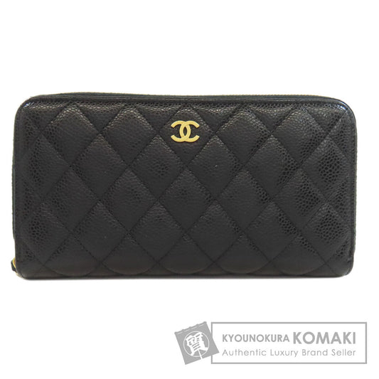 CHANEL   Long wallet (with coin pocket) Matelasse Zip Around GoldHardware Grained Calfskin Skin Ladies