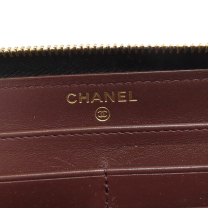 CHANEL   Long wallet (with coin pocket) Matelasse Zip Around GoldHardware Grained Calfskin Skin Ladies