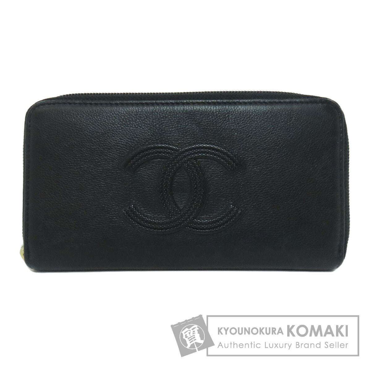 CHANEL Zip Around COCO Mark GoldHardware Long wallet (with coin pocket) Calf Ladies [Used]