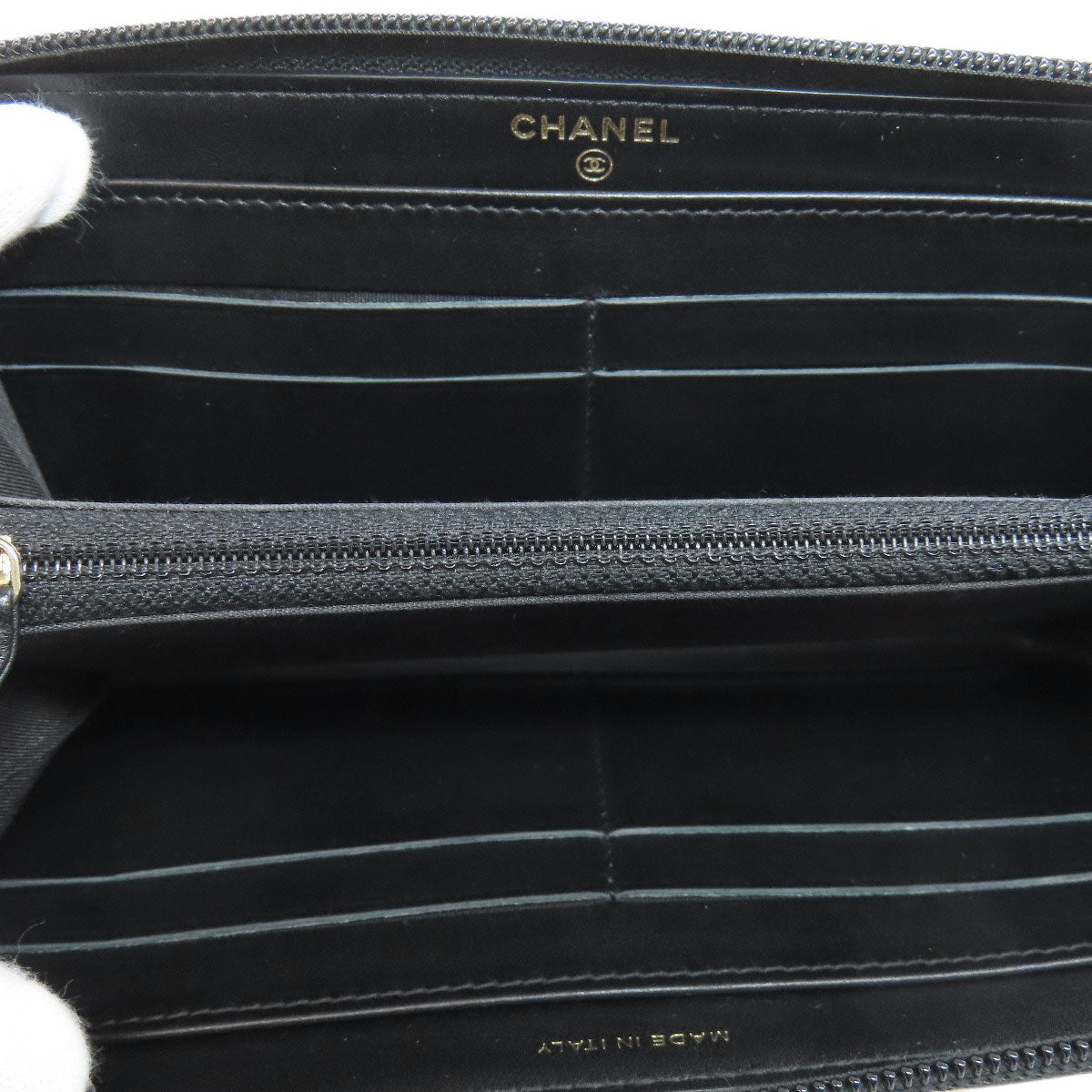 CHANEL Zip Around COCO Mark GoldHardware Long wallet (with coin pocket) Calf Ladies [Used]