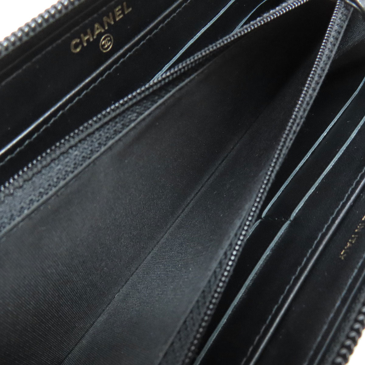 CHANEL Zip Around COCO Mark GoldHardware Long wallet (with coin pocket) Calf Ladies [Used]
