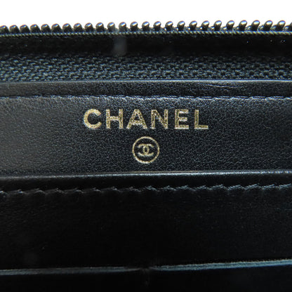 CHANEL Zip Around COCO Mark GoldHardware Long wallet (with coin pocket) Calf Ladies [Used]