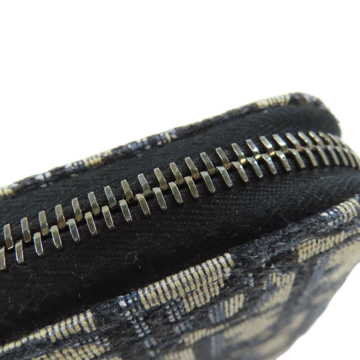 CHRISTIAN DIOR Long zip wallet oblique Trotter pattern Long wallet (with coin pocket) Canvas Ladies [Used]