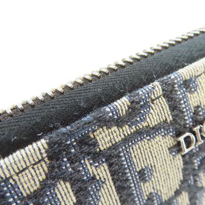 CHRISTIAN DIOR Long zip wallet oblique Trotter pattern Long wallet (with coin pocket) Canvas Ladies [Used]