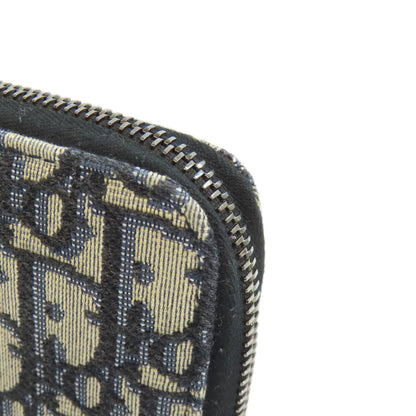 CHRISTIAN DIOR Long zip wallet oblique Trotter pattern Long wallet (with coin pocket) Canvas Ladies [Used]