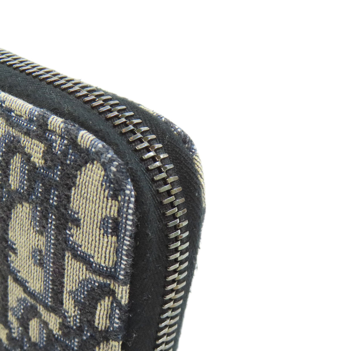 CHRISTIAN DIOR Long zip wallet oblique Trotter pattern Long wallet (with coin pocket) Canvas Ladies [Used]