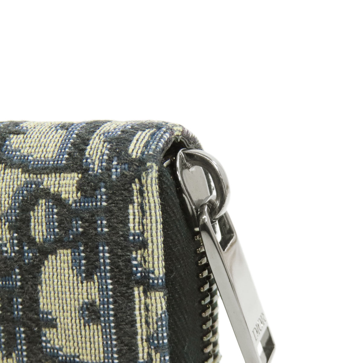 CHRISTIAN DIOR Long zip wallet oblique Trotter pattern Long wallet (with coin pocket) Canvas Ladies [Used]