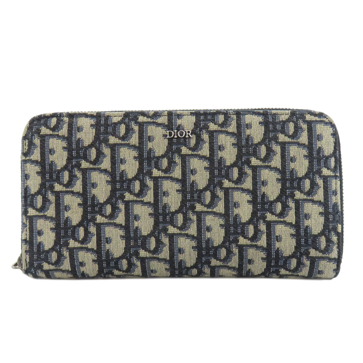 CHRISTIAN DIOR Long zip wallet oblique Trotter pattern Long wallet (with coin pocket) Canvas Ladies [Used]