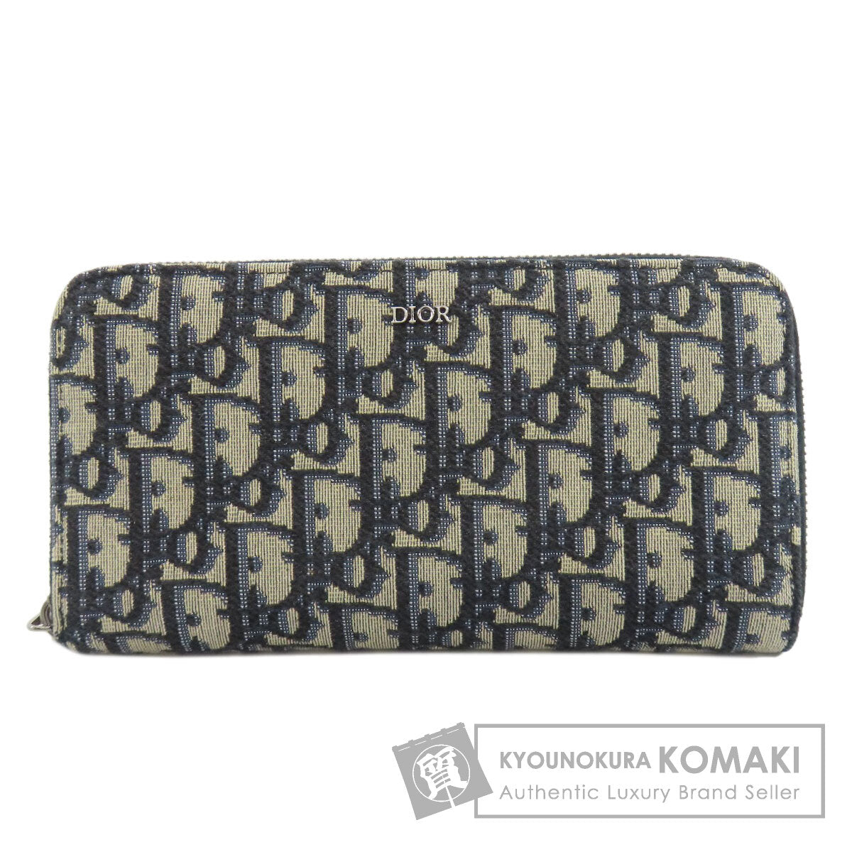 CHRISTIAN DIOR Long zip wallet oblique Trotter pattern Long wallet (with coin pocket) Canvas Ladies [Used]