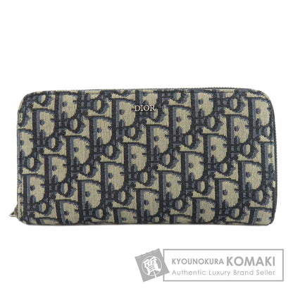 CHRISTIAN DIOR Long zip wallet oblique Trotter pattern Long wallet (with coin pocket) Canvas Ladies [Used]