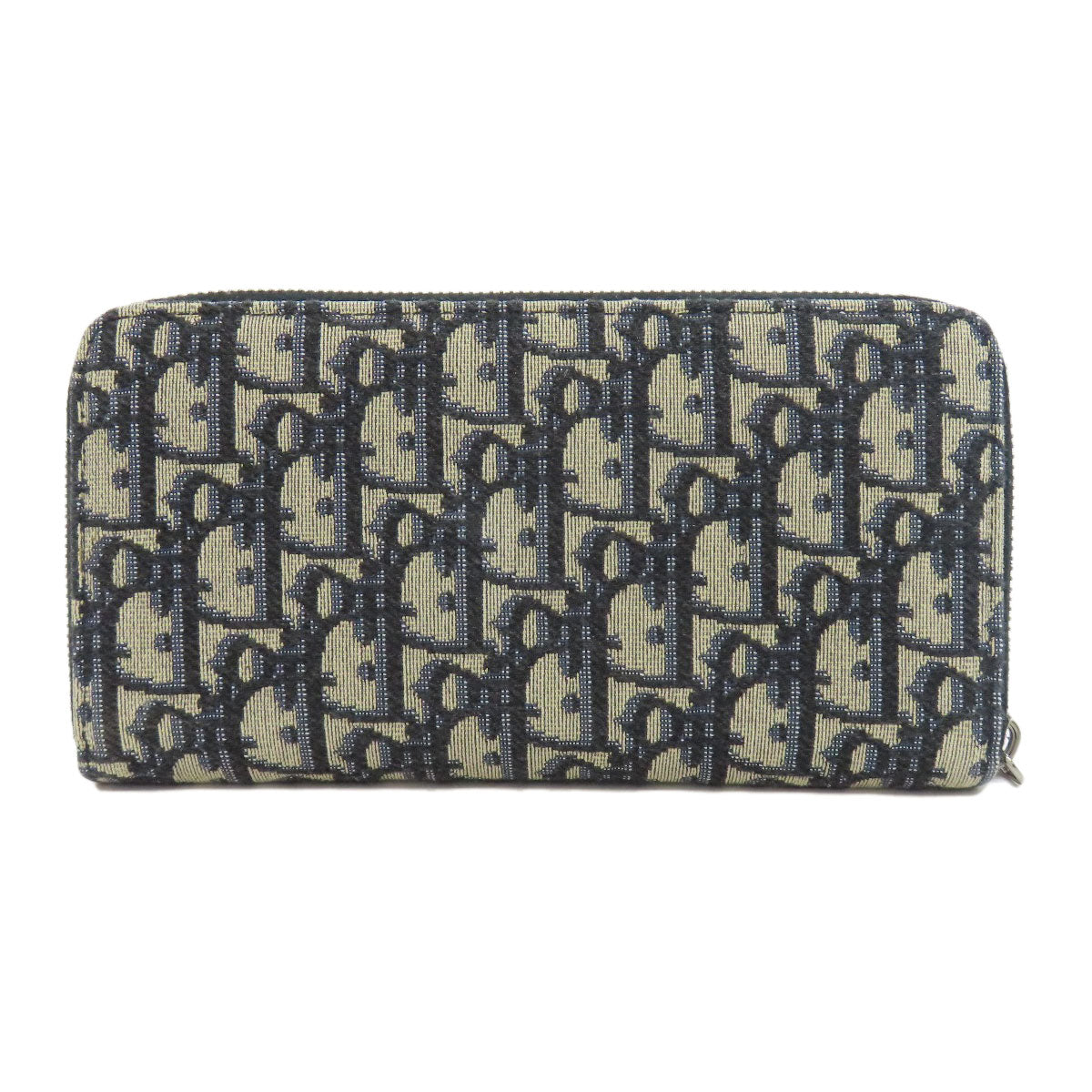 CHRISTIAN DIOR Long zip wallet oblique Trotter pattern Long wallet (with coin pocket) Canvas Ladies [Used]