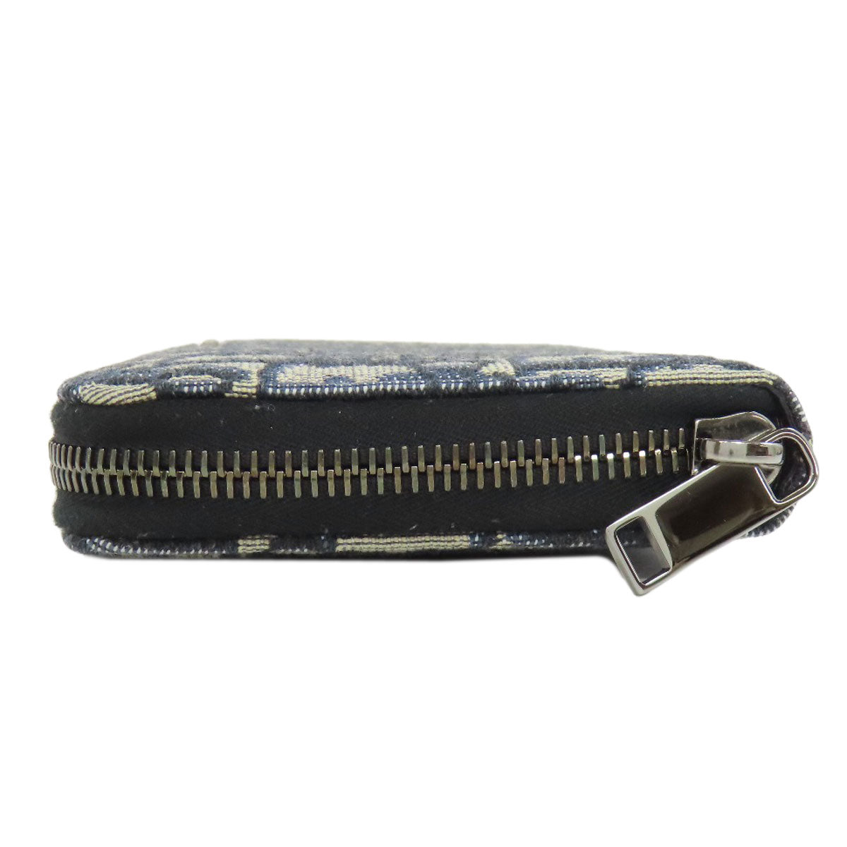 CHRISTIAN DIOR Long zip wallet oblique Trotter pattern Long wallet (with coin pocket) Canvas Ladies [Used]